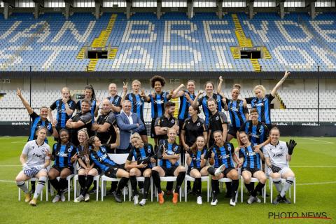 Groepsfoto voetbalvrouwen Club Brugge